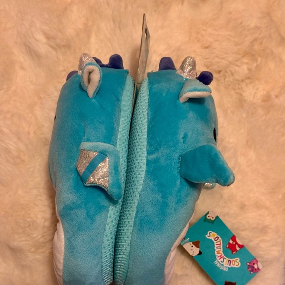 Original Squishmallows Glitter Dragon Slippers sz. 11-12. NWT - Picture 3 of 6